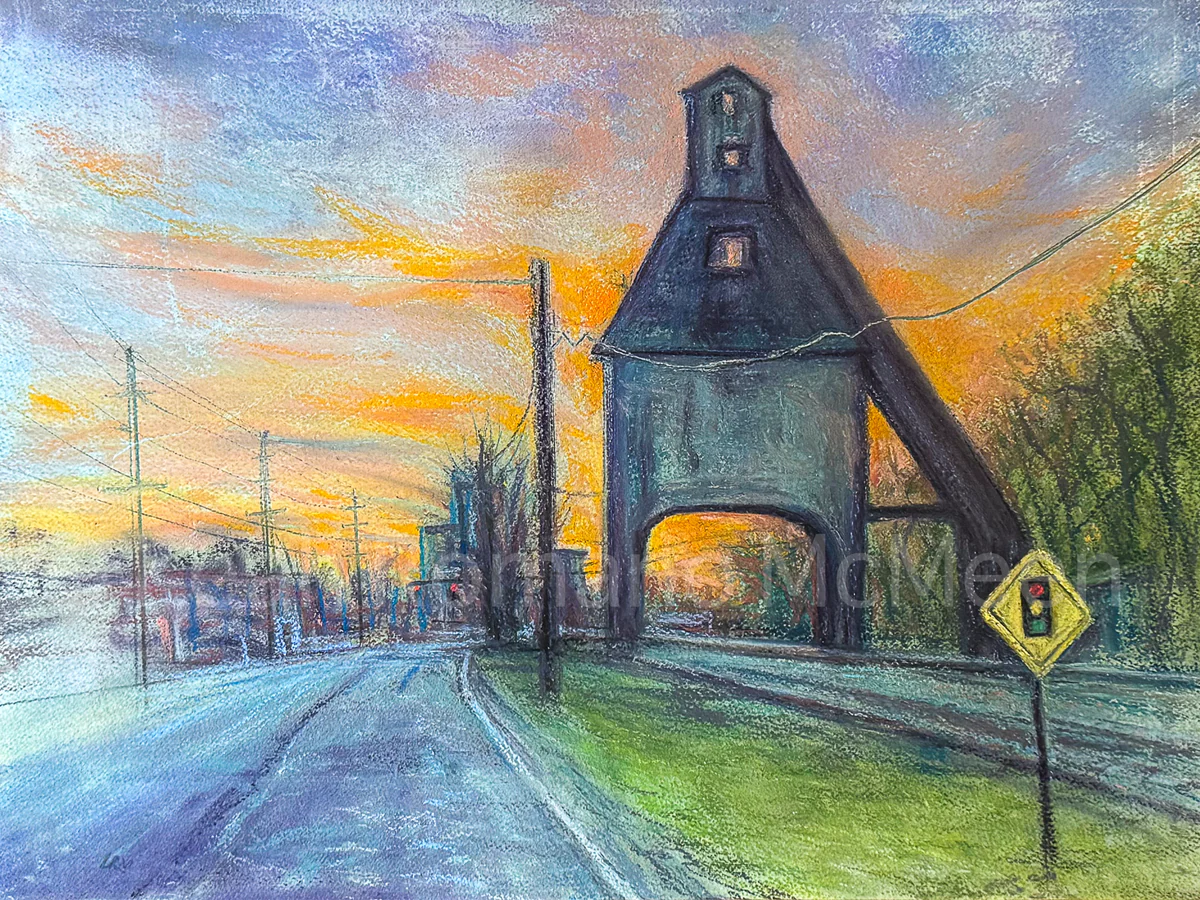 Last Light Of The Coaling Tower Art Print
