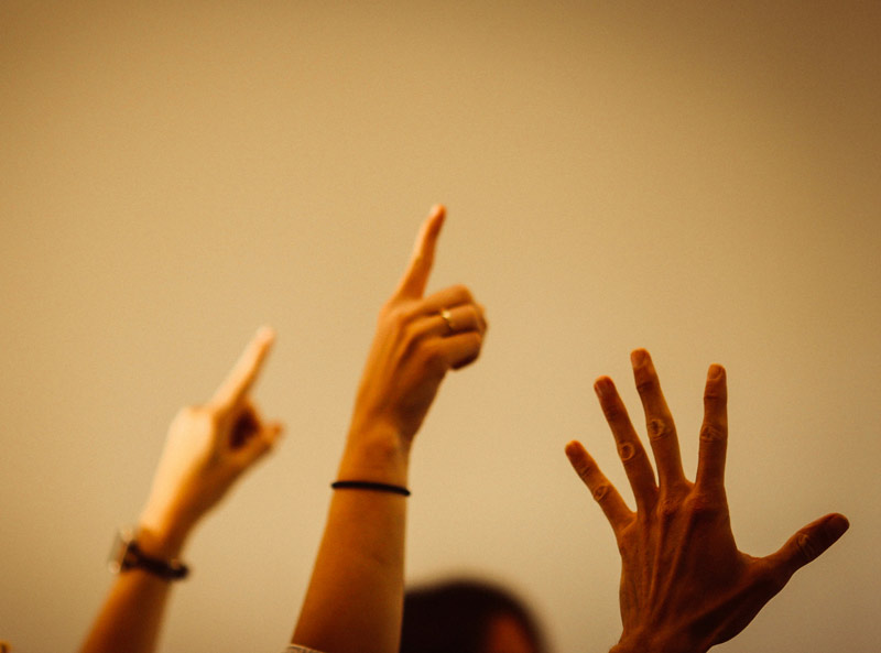 Hands raised