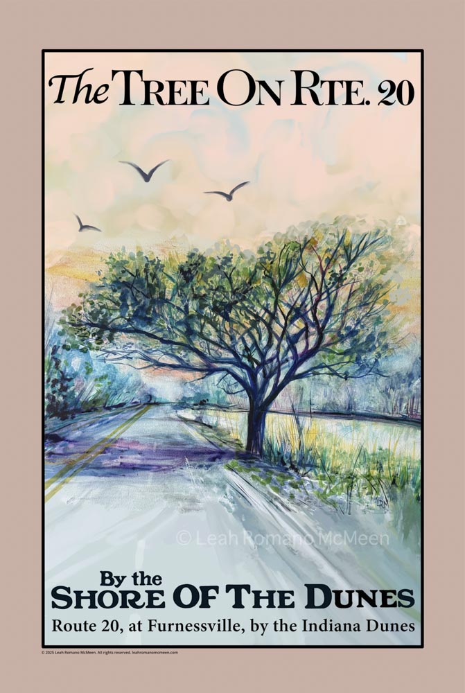 The Tree on Route 20 WPA poster by Leah Romano McMeen