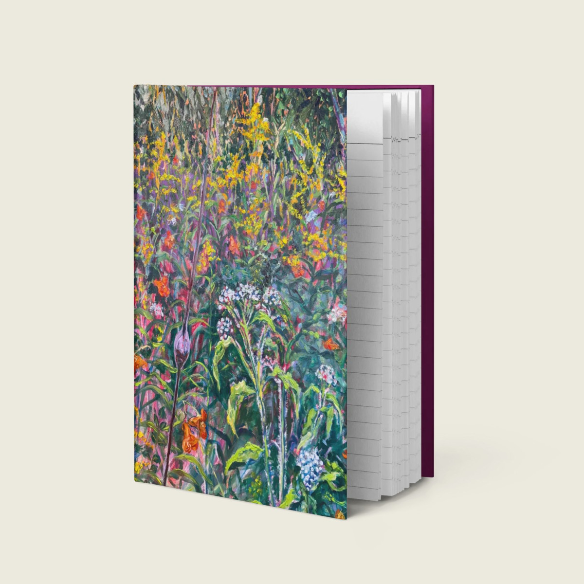 Hardcover journal with wildflower artwork